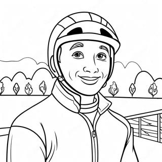 Pagina Para Colorear De Un Jockey Colorido Con Una Sonrisa Ganadora 57284-45346