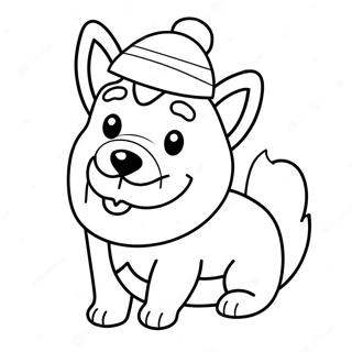 Pagina Para Colorear De Un Corgi Navideno Con Gorro De Santa 58673-46418