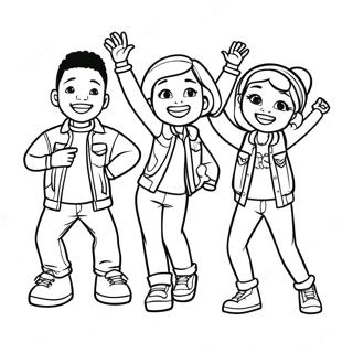 Pagina Para Colorear De Cantantes De Kidz Bop Bailando 58874-46592