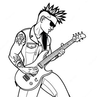 Pagina Para Colorear De Guitarrista Punk Rock 61043-48330