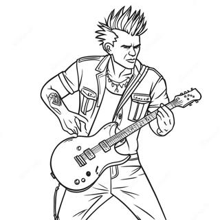 Pagina Para Colorear De Guitarrista Punk Rock 61043-48331