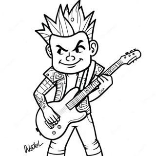 Pagina Para Colorear De Guitarrista Punk Rock 61043-48332