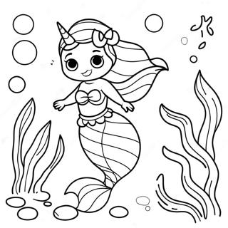 Sirena Unicornio Páginas Para Colorear