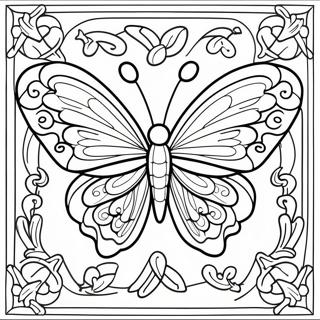 Pagina Para Colorear De Diseno Colorido De Mariposa De Vidrio Templado 63784-50470