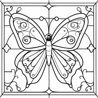 Pagina Para Colorear De Diseno Colorido De Mariposa De Vidrio Templado 63784-50472