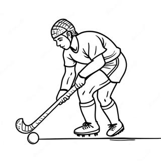 Jugador De Hockey Sobre Cesped Driblando La Pelota Pagina Para Colorear 64283-50870