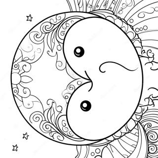 Pagina Para Colorear Del Sol Y La Luna Yin Yang Fantasiosa 64314-50910