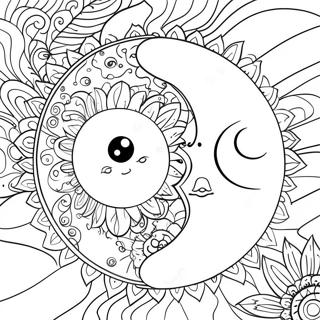 Pagina Para Colorear Del Sol Y La Luna Yin Yang Fantasiosa 64314-50912