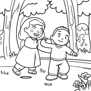 Pagina Para Colorear De Omar Y Hana Jugando En El Parque 64634-51157