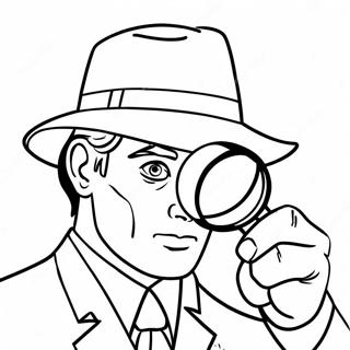 Pagina Para Colorear De Un Detective Con Lupa 65984-52232