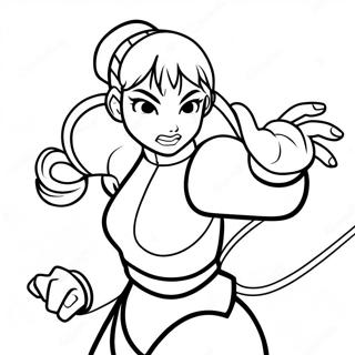 Chun Li En Una Pagina Para Colorear De Pose De Lucha Dinamica 66615-52708