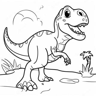 Pagina Para Colorear De Un T Rex Colorido En El Arca 66765-52838