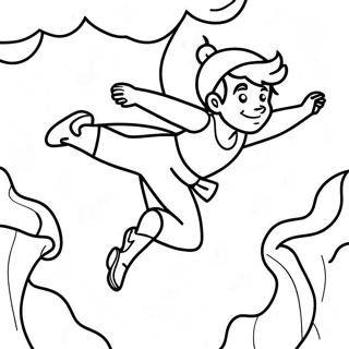 Pagina Para Colorear De Peter Pan Volando Sobre Nunca Jamas 67435-53353