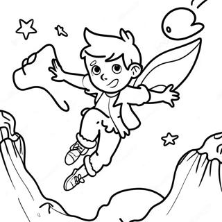 Pagina Para Colorear De Peter Pan Volando Sobre Nunca Jamas 67435-53354