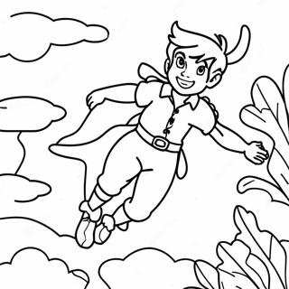 Pagina Para Colorear De Peter Pan Volando Sobre Nunca Jamas 67435-53356