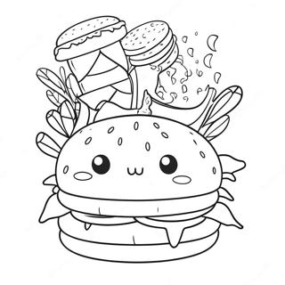 Pagina Para Colorear De La Hamburguesa De Gato 68064-53876