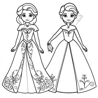 Pagina Para Colorear De Las Munecas De Papel Elsa Y Anna 68544-54246