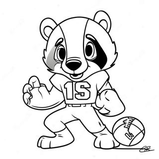 Pagina Para Colorear De Bucky Badger Con Un Balon De Futbol 69625-55114