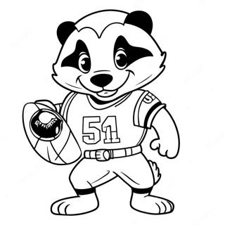 Pagina Para Colorear De Bucky Badger Con Un Balon De Futbol 69625-55115