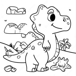 Pagina Para Colorear De Rompecabezas Divertido Con Dinosaurios 7021-5589