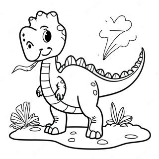 Pagina Para Colorear Letra D Con Tema De Dinosaurio 881-695